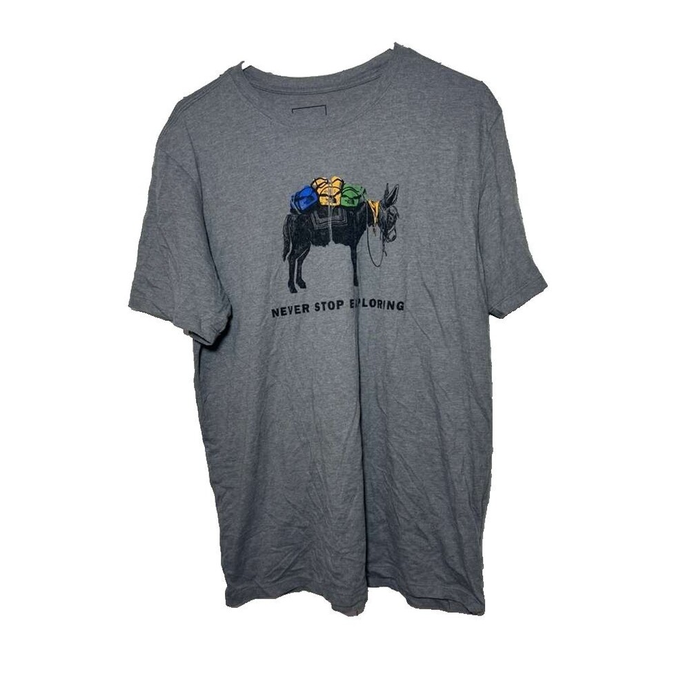 The North Face Graphic Short Sleeve Men Large Gray Horse Never Stop Exploring